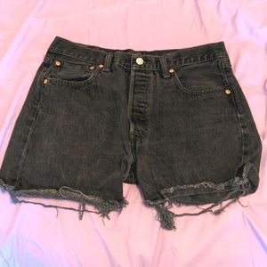 Levi's black jean cut-off shorts